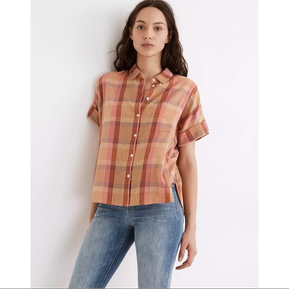 Madewell | Daily Shirt in Neon Madres Plaid